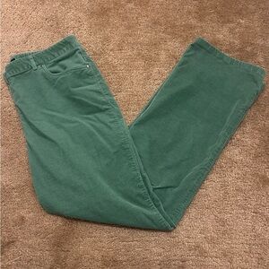 Brooks Brothers 346 Stretch Corduroy Pants Trousers Green Women’s Size 12 Casual